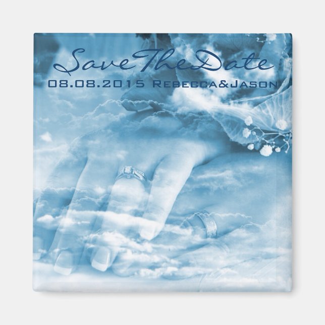 elegant hands vintage wedding save the date magnet (Front)