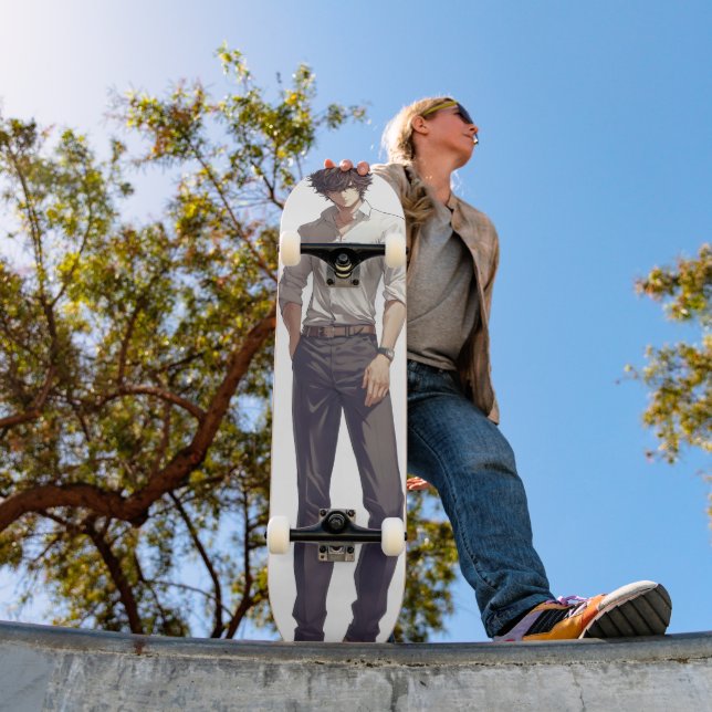 Elegant Handsome Anime Man Skateboard (Outdoor 1)