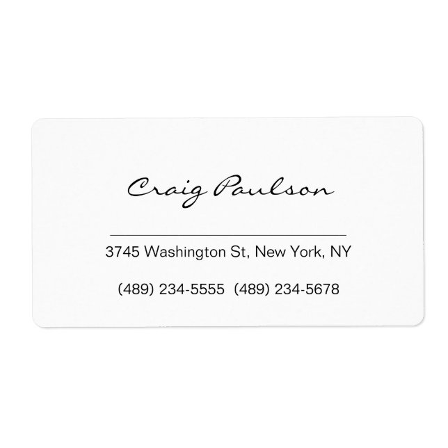 Elegant Handwriting Black & White Business Card (Front)