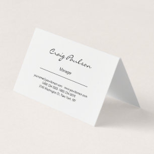 Elegant Handwriting Black & White Business Card