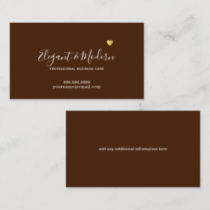 Elegant Handwriting Calligraphy Chocolate Brown Business Card