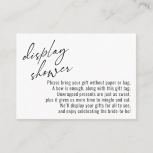 Elegant Handwriting Display Shower, White Enclosure Card