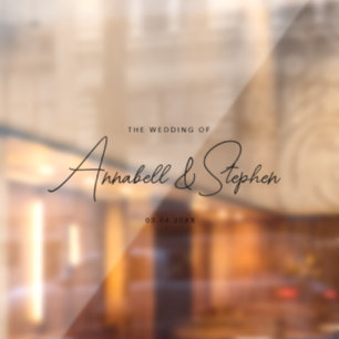 Elegant, Handwriting Font, Wedding Window Cling