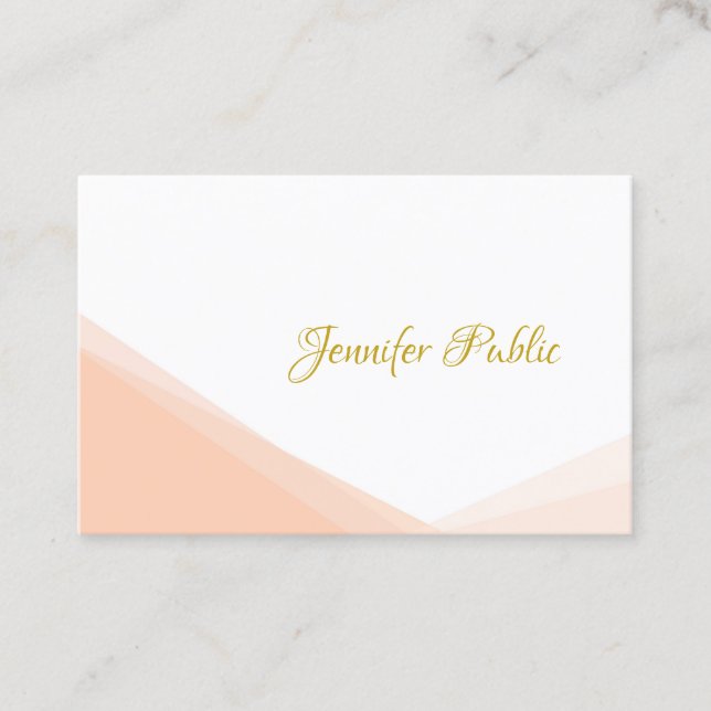 Elegant Handwriting Gold Script Modern Template Business Card (Front)
