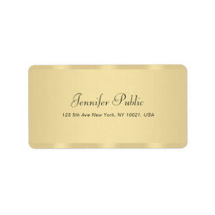 Elegant Handwriting Modern Hand Script Faux Gold Label