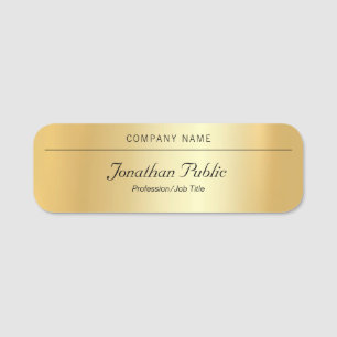 Elegant Handwriting Name Modern Gold Template Name Tag