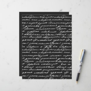 Elegant Handwriting Pattern Black White Classic