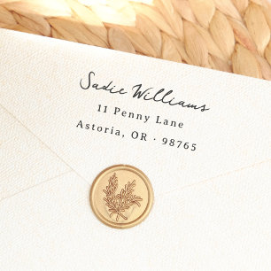 Elegant Handwriting Retro Return Address Rubber Stamp