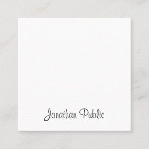 Elegant Handwriting Script Professional Modern Square Business Card