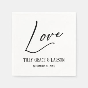 Elegant Handwriting Script Typography Love Napkin