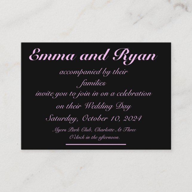 Elegant Handwriting Script Wedding Invitation (Front)