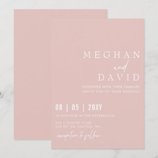 Elegant Handwritten Blush Green Wedding Invitation
