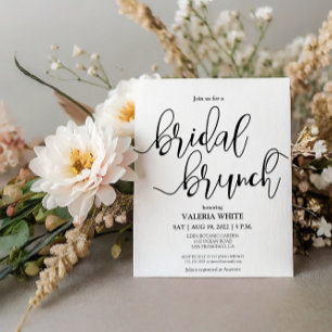 Elegant Handwritten Bridal brunch Invitation