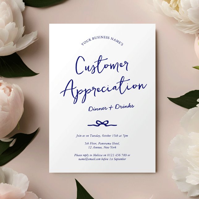 Elegant Handwritten Client Appreciation Event Invitation (Modern handwritten style business invitation for appreciation event)