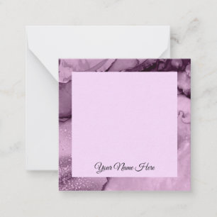 Elegant handwritten custom name violet marble card