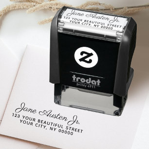 Elegant Handwritten Feminine Return Address Self-inking Stamp