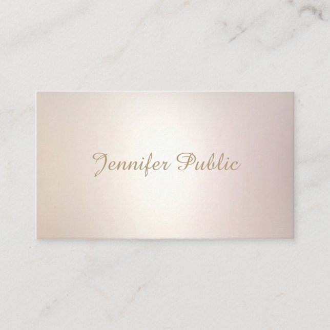 Elegant Handwritten Font Professional Modern Plain Business Card (Front)