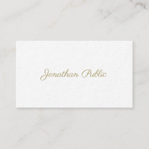 Elegant Handwritten Gold Look Script Modern Cool Business Card