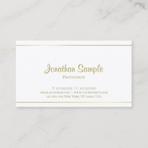Elegant Handwritten Gold Script Glamour Luxury Business Card