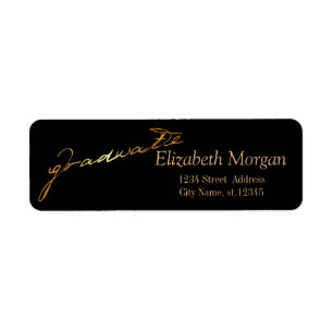 Elegant Handwritten Graduate, Black