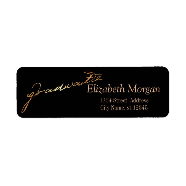 Elegant Handwritten Graduate, Black (Front)