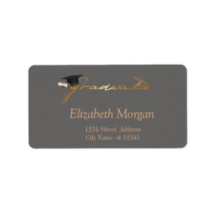 Elegant Handwritten Graduate Cap Label