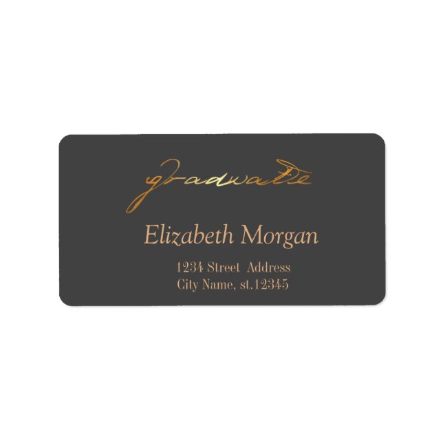 Elegant Handwritten Graduate Label (Front)