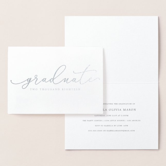 Elegant Handwritten Graduate Script (Real Foil) Foil Card (Display)