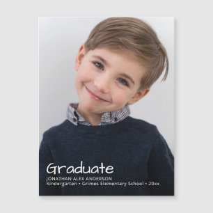 Elegant Handwritten Graduation Photo Magnet