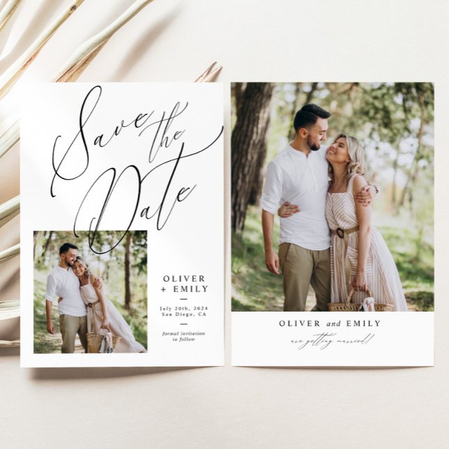 Elegant Handwritten Modern Wedding Save the Date Invitation (Creator Uploaded)