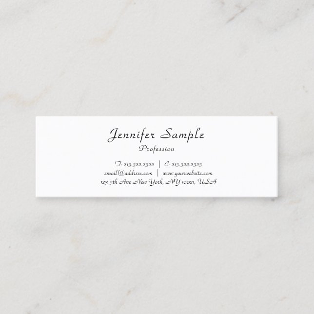 Elegant Handwritten Name Professional Template Mini Business Card (Front)