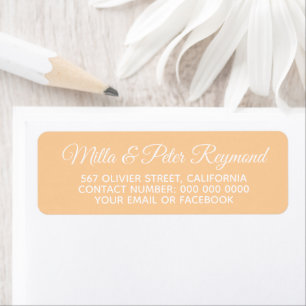 Elegant handwritten names with address peach