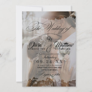 Elegant Handwritten Photo Wedding Invitation