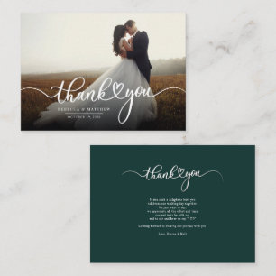 Elegant Handwritten Photo Wedding Thank You Card