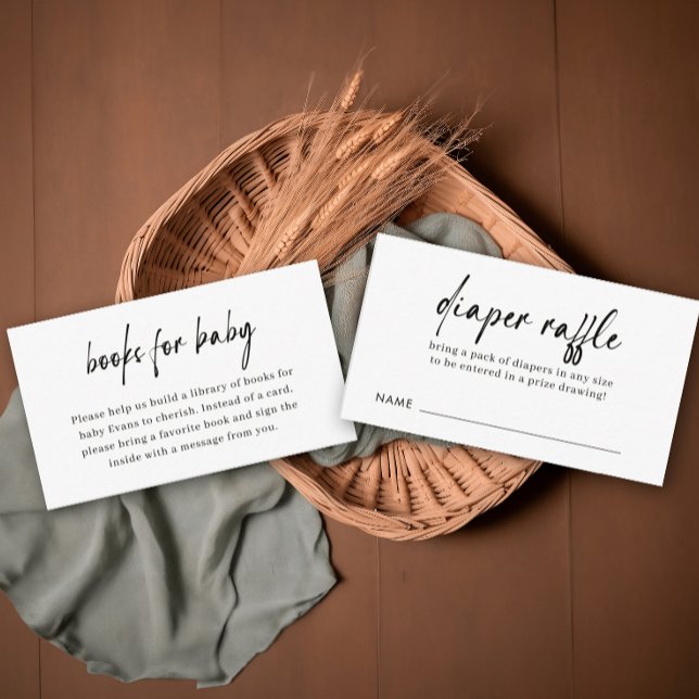 Elegant Handwritten Script Books for Baby Enclosure Card (Creator Uploaded)
