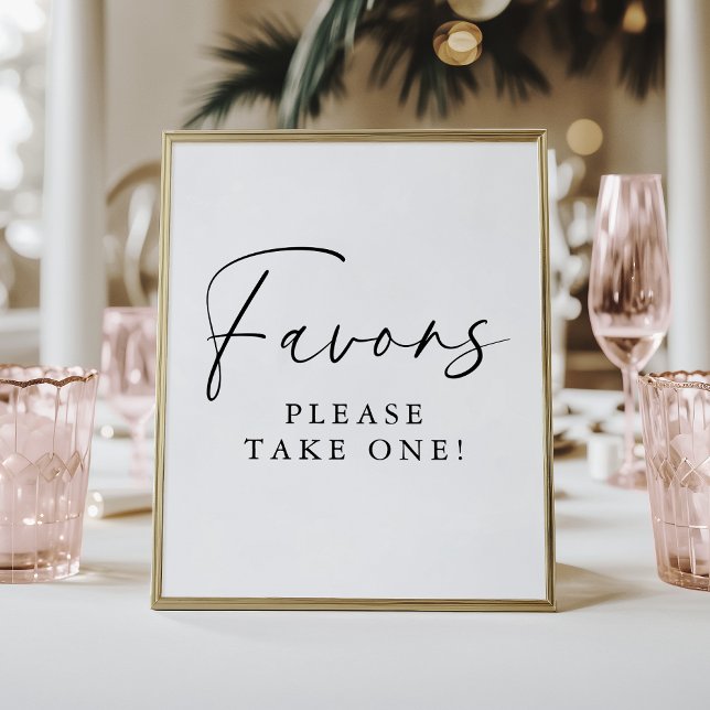 Elegant Handwritten Script Bridal Shower Favours Poster (Creator Uploaded)