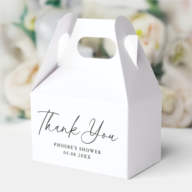 Elegant Handwritten Script Bridal Shower Gable Favour Box (Creator Uploaded)