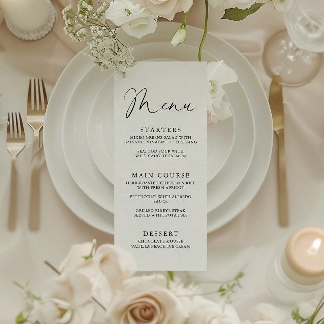 Elegant Handwritten Script Bridal Shower Menu (Creator Uploaded)
