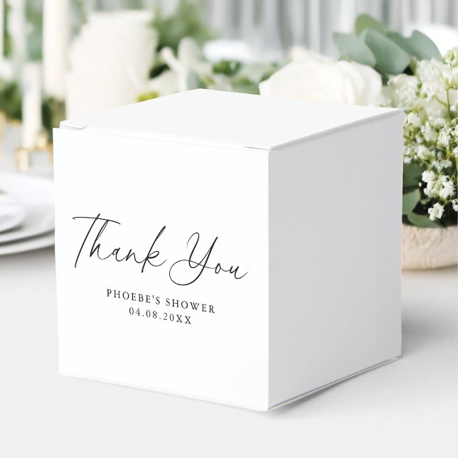 Elegant Handwritten Script Bridal Shower Square Favour Box (Creator Uploaded)