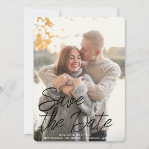Elegant Handwritten Script Custom Photo Save The Date