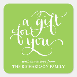 ELEGANT HANDWRITTEN SCRIPT GIFT TAG STICKERS