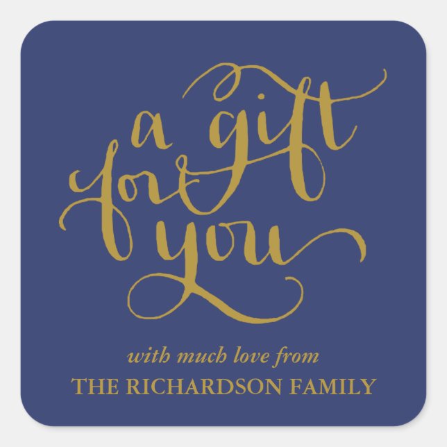 ELEGANT HANDWRITTEN SCRIPT GIFT TAG STICKERS (Front)
