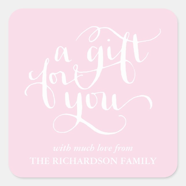 ELEGANT HANDWRITTEN SCRIPT GIFT TAG STICKERS (Front)