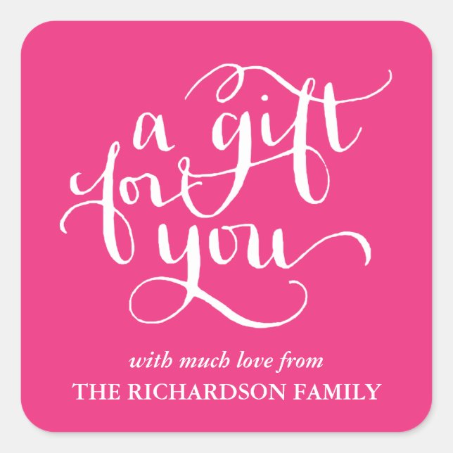 ELEGANT HANDWRITTEN SCRIPT GIFT TAG STICKERS (Front)