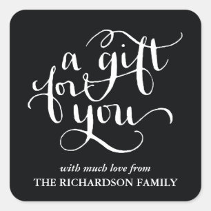 ELEGANT HANDWRITTEN SCRIPT GIFT TAG STICKERS