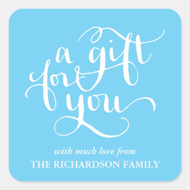 ELEGANT HANDWRITTEN SCRIPT GIFT TAG STICKERS (Front)