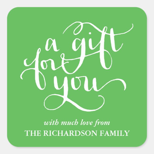 ELEGANT HANDWRITTEN SCRIPT GIFT TAG STICKERS (Front)