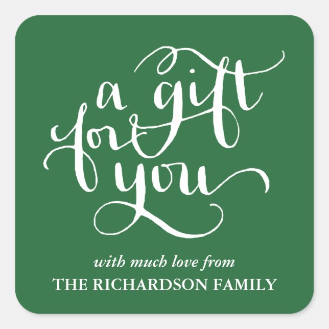 ELEGANT HANDWRITTEN SCRIPT GIFT TAG STICKERS (Front)