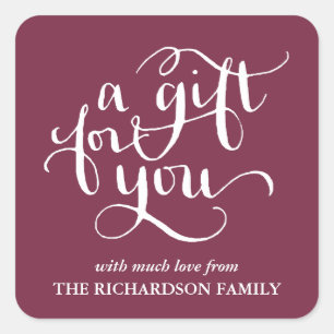 ELEGANT HANDWRITTEN SCRIPT GIFT TAG STICKERS