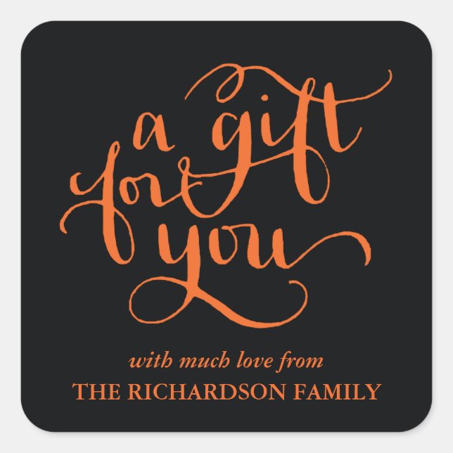 ELEGANT HANDWRITTEN SCRIPT GIFT TAG STICKERS (Front)